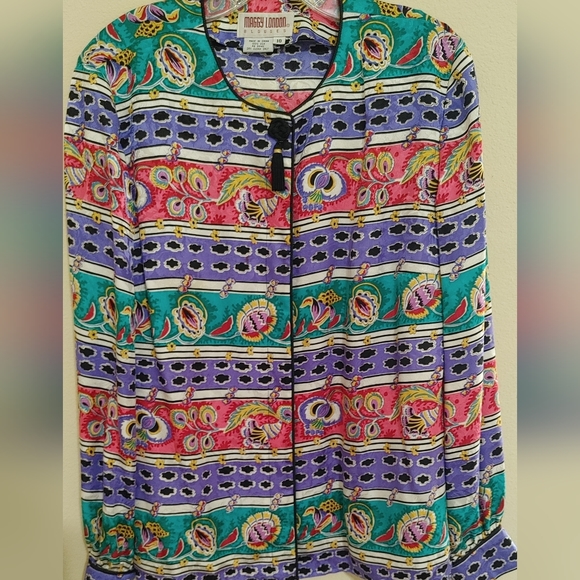 Maggie London Silk Blouse Women's Size 10 - Picture 8 of 9